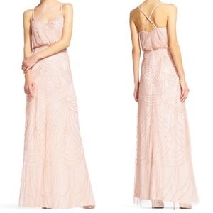 Adrianna Papell Beaded Blouson Chiffon Dress